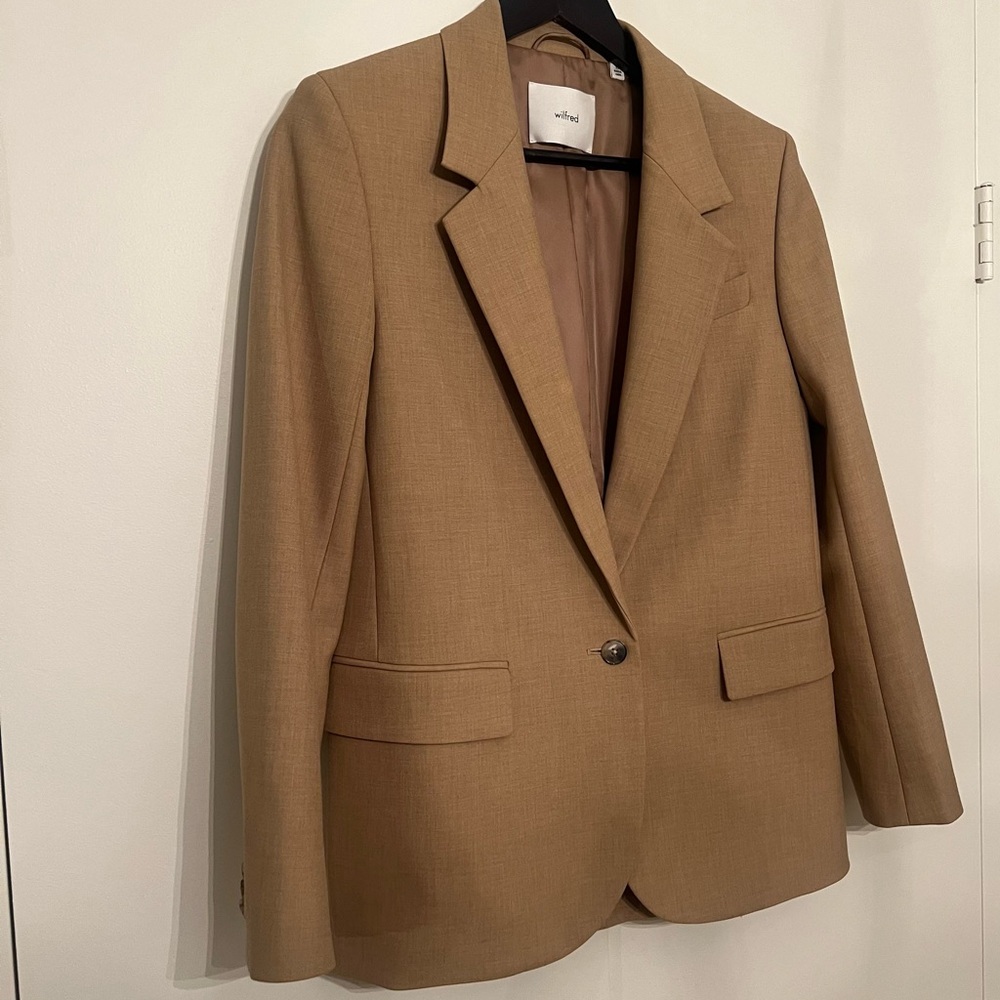 Aritzia Wilfred Tan Single-Breasted Blazer XS
